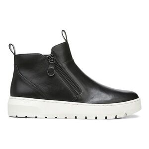 Vionic Brinkely leather high top ankle sneakers zipper sz 8 black